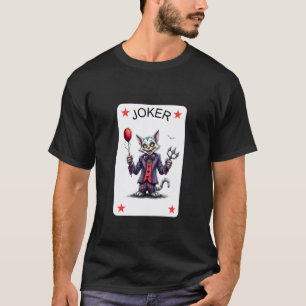 Katten Hof Nar Clown Speelkaart Lui Halloween T-shirt