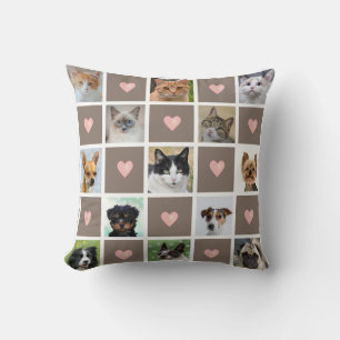 Katten & Honden Aangepaste foto's & Hartpatroon op Kussen
