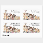 Katten Honden Huisdier Dierenarts Handgetrokken Rechthoekige Sticker (Vel)