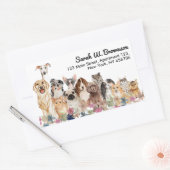 Katten Honden Huisdier Dierenarts Handgetrokken Rechthoekige Sticker (Envelop)