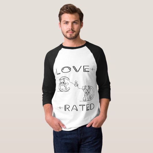 Katten & Honden, Love Rated T-shirt (Voorkant volledig)