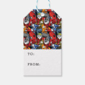 Katten & honden scooter patroon | Jouw tekst toevo Cadeaulabel (Voorkant)