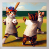 Katten Honkbal Poster (Voorkant)