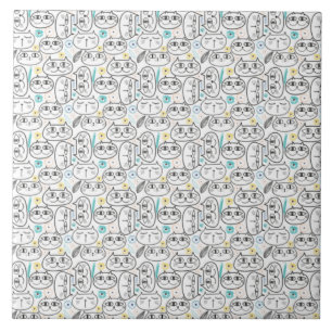 Katten hoofdpatroon Keramische tegel Tegeltje