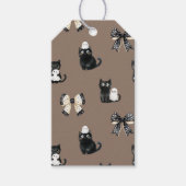 Katten houden geesten op bruine Halloween Gift Bag Cadeaulabel (Voorkant)