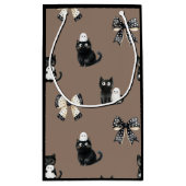 Katten houden geesten op zwarte Halloween Gift Bag Klein Cadeauzakje (Achterkant)