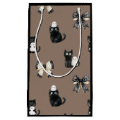 Katten houden geesten op zwarte Halloween Gift Bag Klein Cadeauzakje (Voorkant)