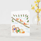 Katten houden poten warm kaart (Gele Bloem)