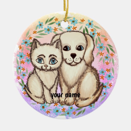 Katten houden van honden ornament (Voorkant)