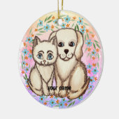 Katten houden van honden ornament (Links)