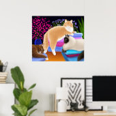 Katten houden van schoon wasgoed Poster (Thuiskantoor)