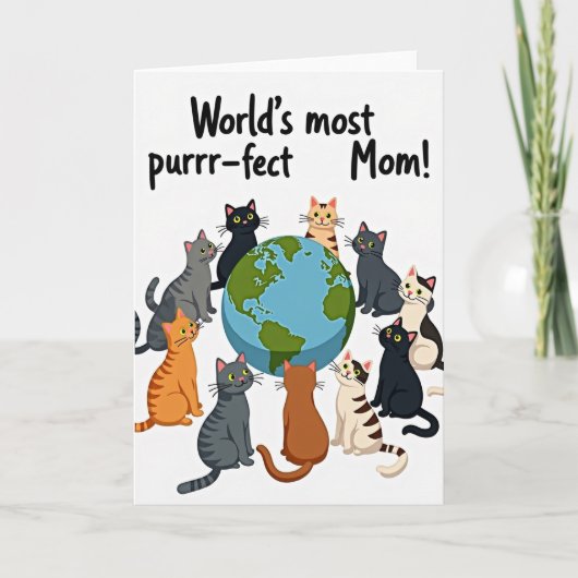 Katten houden van wereld Moeder Kaart (Voorkant)