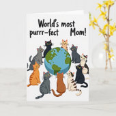 Katten houden van wereld Moeder Kaart (Gele Bloem)