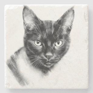 Katten Houtskool Stenen Onderzetter