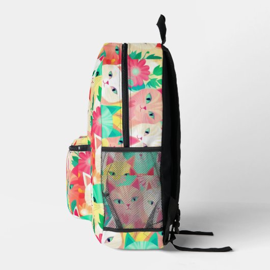 Katten Huddle Pastel Drawn Art Bedrukte Rugzak (Rechts)