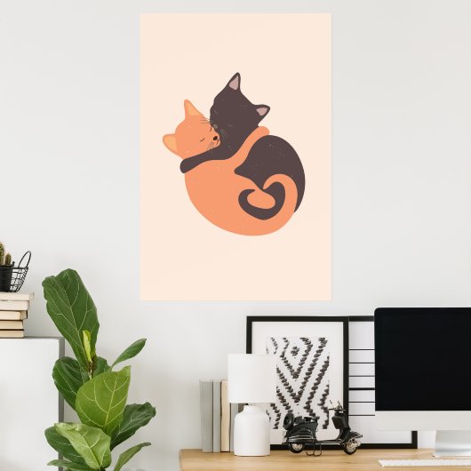 Katten Hugging Poster (Thuiskantoor)