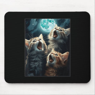 Katten huilen naar de maan Grappige kat Meme Alpha Muismat