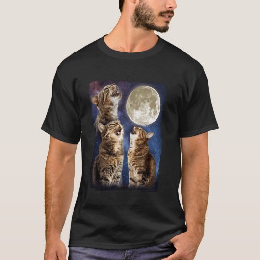 Katten huilen naar de maan t-shirt (Voorkant)
