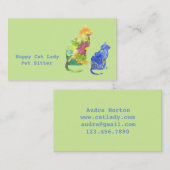 Katten Huisdier Sitter Bloemen Groen Visitekaartje (Voorkant / Achterkant)