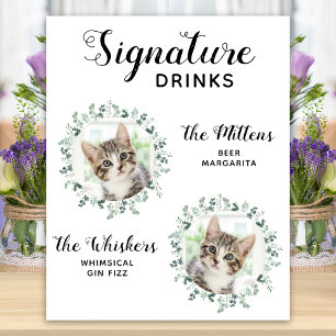 Katten Huwelijk Handtekening Dranken Aangepast 2 H Poster