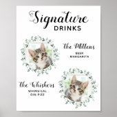 Katten Huwelijk Handtekening Drankjes Aangepast 2  Poster (Voorkant)