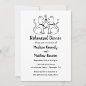 Katten Huwelijksrepetitie Zwart Wit Moderne bruilo Kaart (Voorkant)