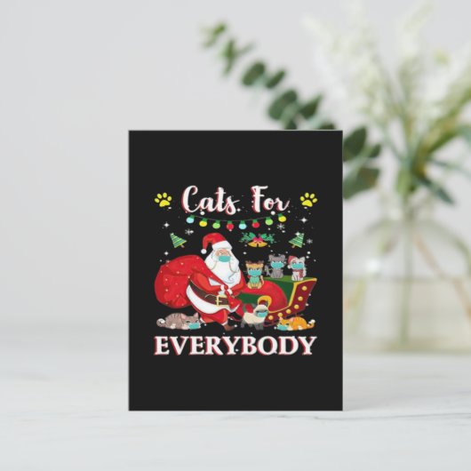 Katten Iedereen Kerstmis Briefkaart (Staand voorkant)