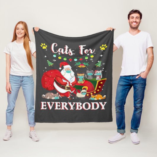 Katten Iedereen Kerstmis Fleece Deken (In situ)