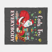 Katten Iedereen Kerstmis Fleece Deken (Voorkant (Horizontaal))