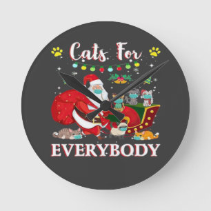 Katten Iedereen Kerstmis Ronde Klok
