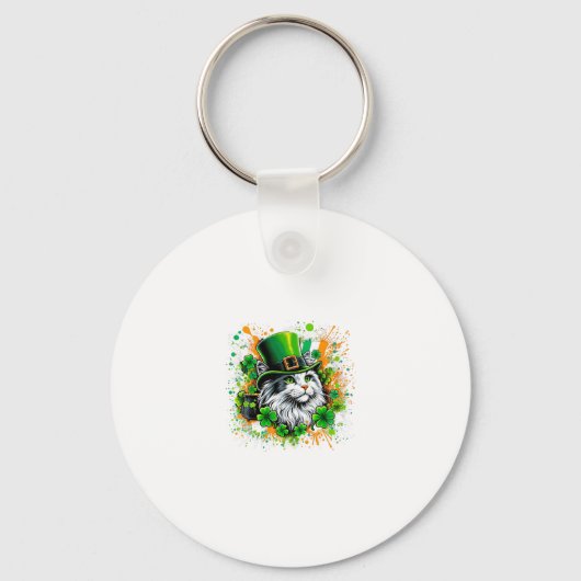 Katten Ierse Patricksdag met Leprechaun-hoed Sleutelhanger (Voorkant)