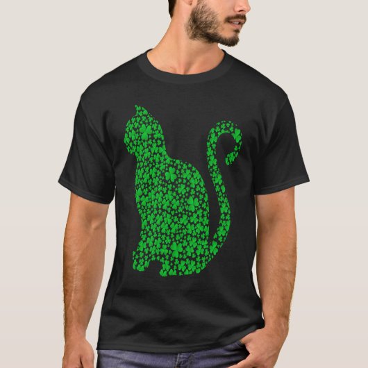 Katten Ierse Shamrock Katten St. Patrick's Day T-shirt (Voorkant)