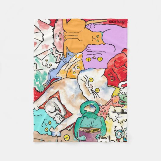 KATTEN! IK HOU VAN CATS!  BLANKET FLEECE DEKEN (Voorkant)