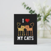 Katten: Ik hou van mijn katten Briefkaart (Staand voorkant)