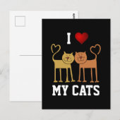 Katten: Ik hou van mijn katten Briefkaart (Voorkant / Achterkant)