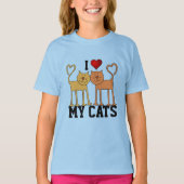 Katten: Ik hou van mijn katten T-shirt (Voorkant)