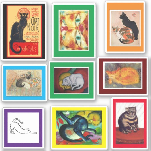 Katten in beroemde Art Sticker (Voorkant)