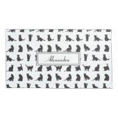 Katten in Black Silhouette Pattern met voornaam Kussensloop (Achterkant)