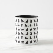 Katten in Black Silhouette Pattern met voornaam Mok (Midden)