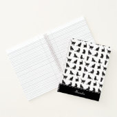 Katten in Black Silhouette Pattern met voornaam Notitieboek (Binnen)