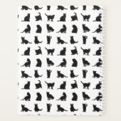 Katten in Black Silhouette Pattern met voornaam Planner (Achterkant)