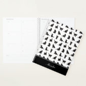 Katten in Black Silhouette Pattern met voornaam Planner (Display)