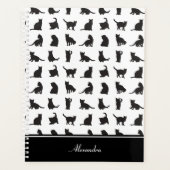 Katten in Black Silhouette Pattern met voornaam Planner (Voorkant)
