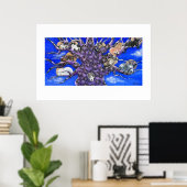 Katten in boom fantasievolle kunst poster (Thuiskantoor)