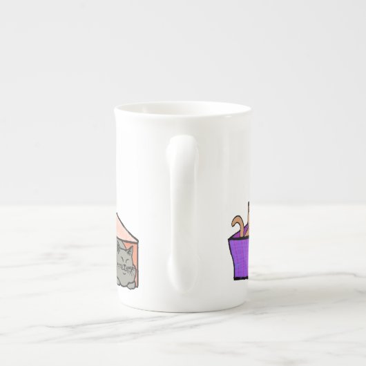 Katten in Colorful Boxes Bone China Mok (Achterkant)