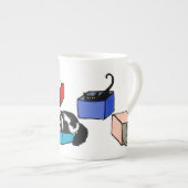 Katten in Colorful Boxes Bone China Mok (Voorkant rechts)