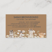 Katten in Daisies, klauw voor de kattenkat van Pet Visitekaartje (Achterkant)