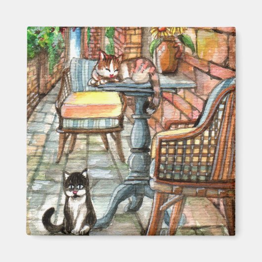 Katten in de achterste steeg magneet (Voorkant)