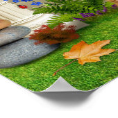 Katten in de achtertuin. Een leuk grappig afbeeldi Poster (Hoek)