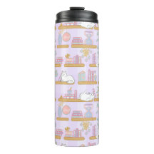 Katten in de bibliotheek thermische tumbler meisje